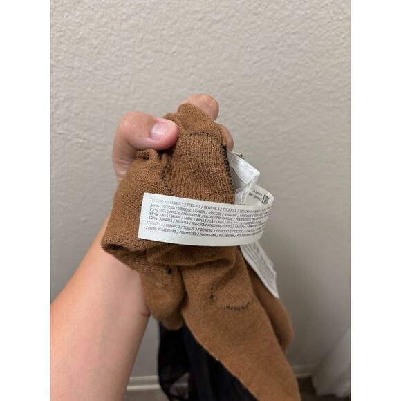 Scee by Twinset Cardigan Polka Dot Peplum Sweater Tulle Tan Black Fall Size XS - Picture 4 of 4